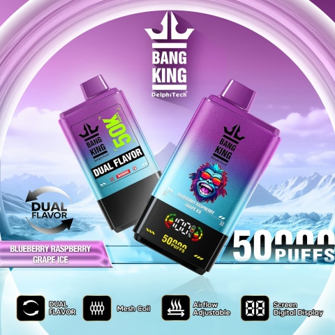 Bang King 50 000 Dual Flavor Blueberry Raspberry - Grape Ice