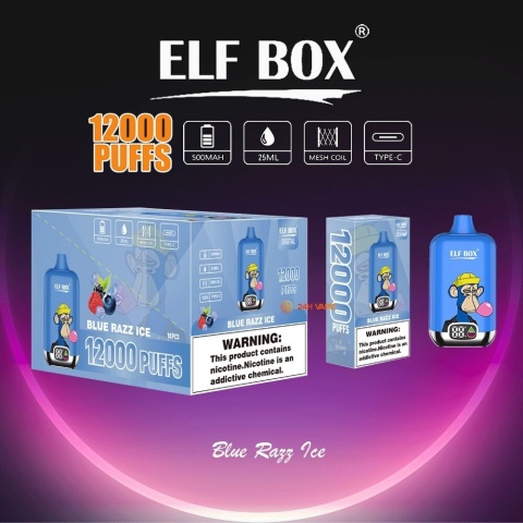 Elf Box Digital 12 000 Blue Razz Ice
