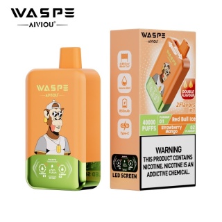 Waspe 40 000 Double Flavor Red Bull Ice - Strawberry Mango