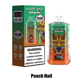 Jednorazowy e-papieros Happ Bar GR 100 000 buchów o smaku Peach Hail