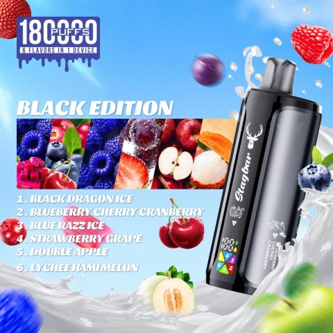 Jednorazowy e-papieros Stagbar 180 000 puffs 6in1 o smaku Black Edition
