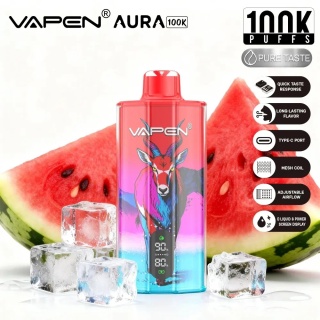 Jednorazowy e-papieros Vapen Aura 100 000 o smaku Watermelon Ice