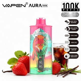 Jednorazowy e-papieros Vapen Aura 100 000 o smaku Strawberry Vanilla Cola
