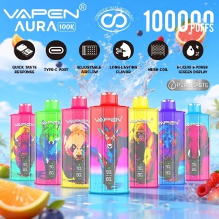 Jednorazowy e-papieros Vapen Aura 100 000 o smaku Black Dragon Ice