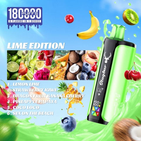 Jednorazowy e-papieros Stagbar 180 000 puffs 6in1 o smaku Lime Edition