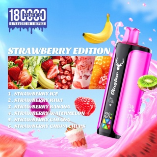 Jednorazowy e-papieros Stagbar 180 000 puffs 6in1 o smaku Strawberry Edition